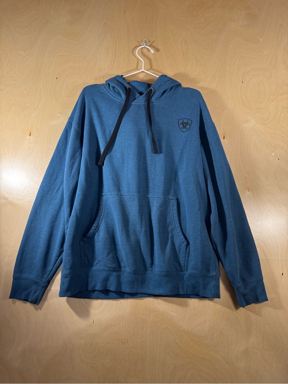 Ariat Teal Blue Pullover Hoodie with Logo Size L